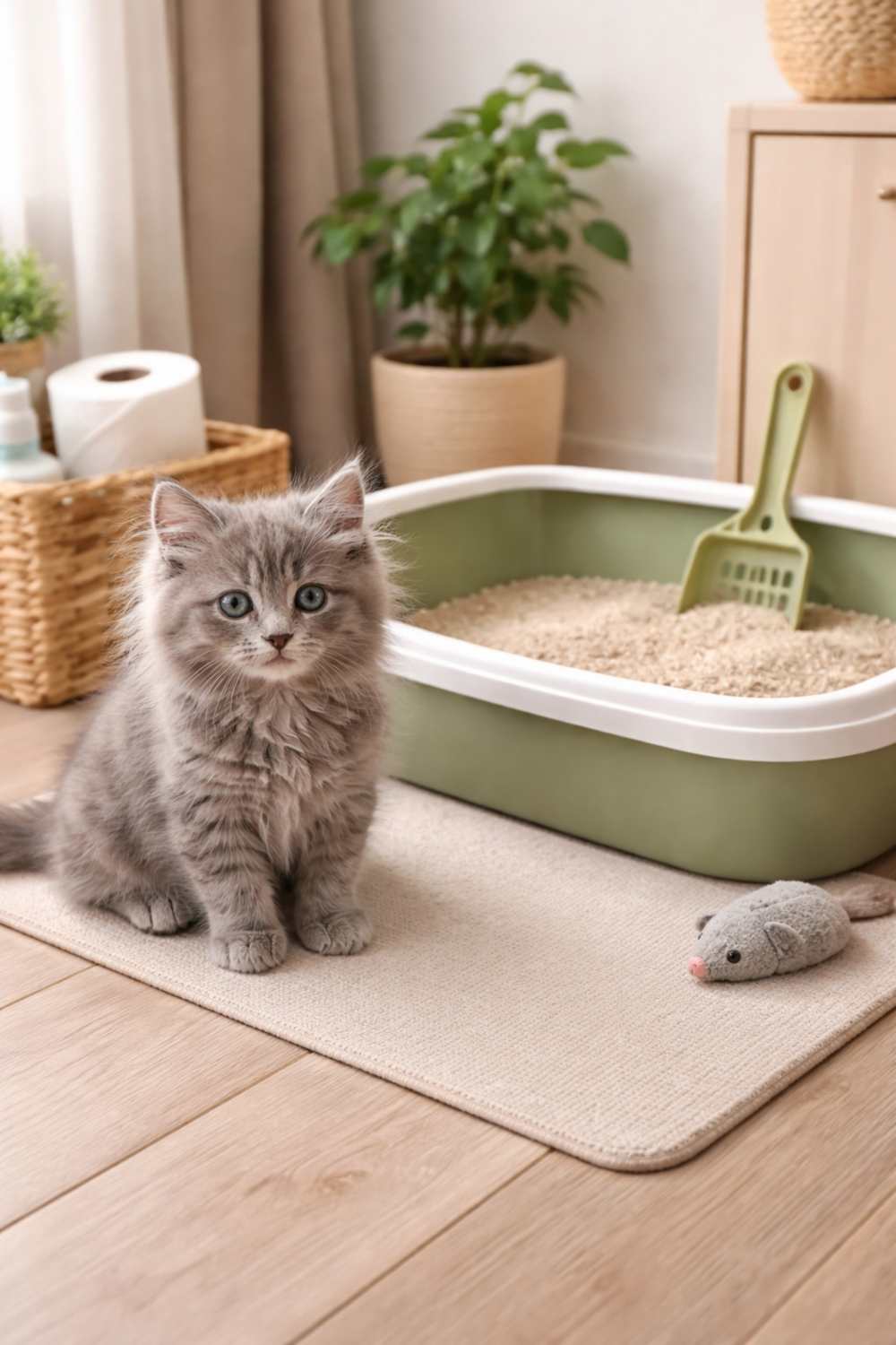 Спокійний фінальний кадр із кошеням у домашньому просторі