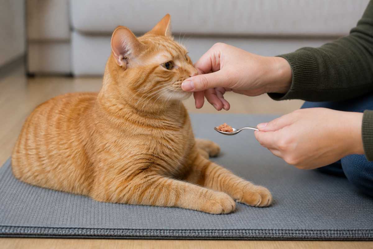 Коротке привчання кота до дотику біля морди