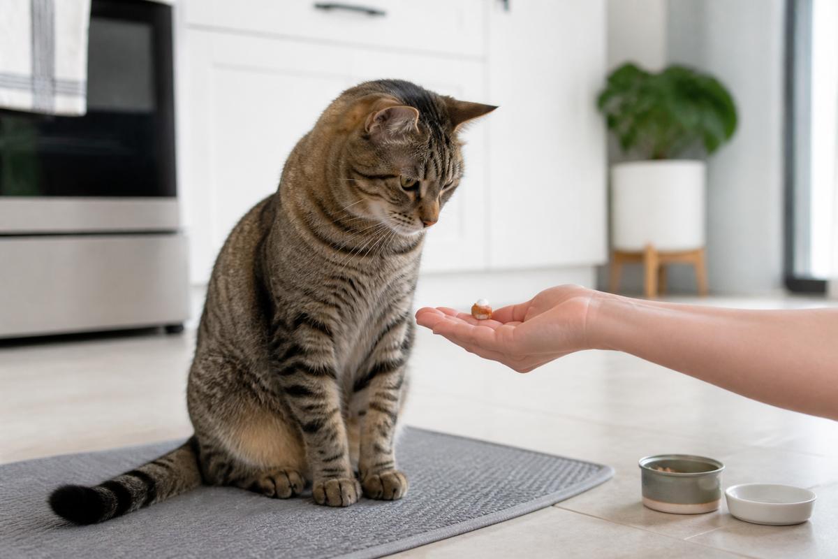 Як дати коту таблетку з кормом